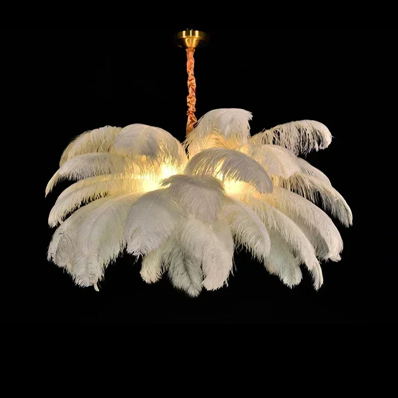 Feather Nordic Chandelier Ceiling Light - Home Decor for Living Room and Bedroom