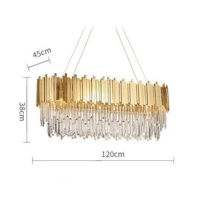Crystal Oval LED Chandelier Lighting for Dinning Room