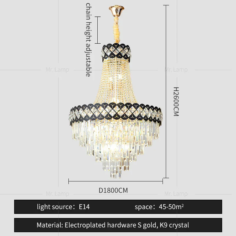 Crystal Chandelier Spiral Staircase Living Room Lamp Texture Design
