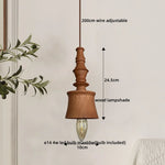Wood LED Pendant Lamp Japanese Hanging Light Chandelier for Indoor Living Room