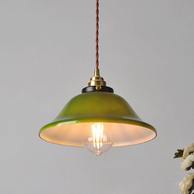 Green Glass Adjustable LED Pendant Lights for Modern Nordic Home Decor