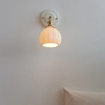 Ceramic Pumpkin LED Wall Sconce Modern Minimalist Bedroom Lighting