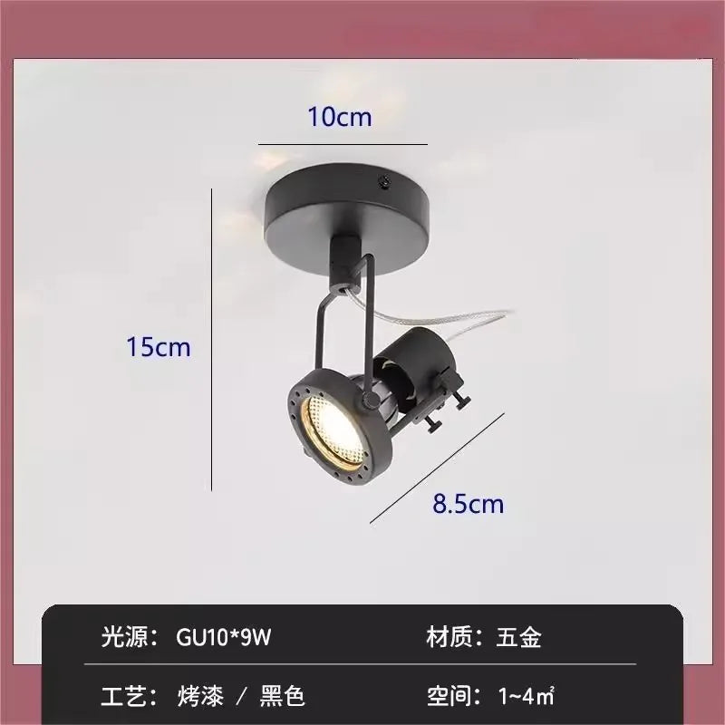 LED Industrial Bedroom Wall Lamp Black/Nickel Mounted Studio Cafe Background