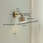 Nordic Ceramic LED Wall Light with Pull Chain Switch - Modern, Simple, Rotating