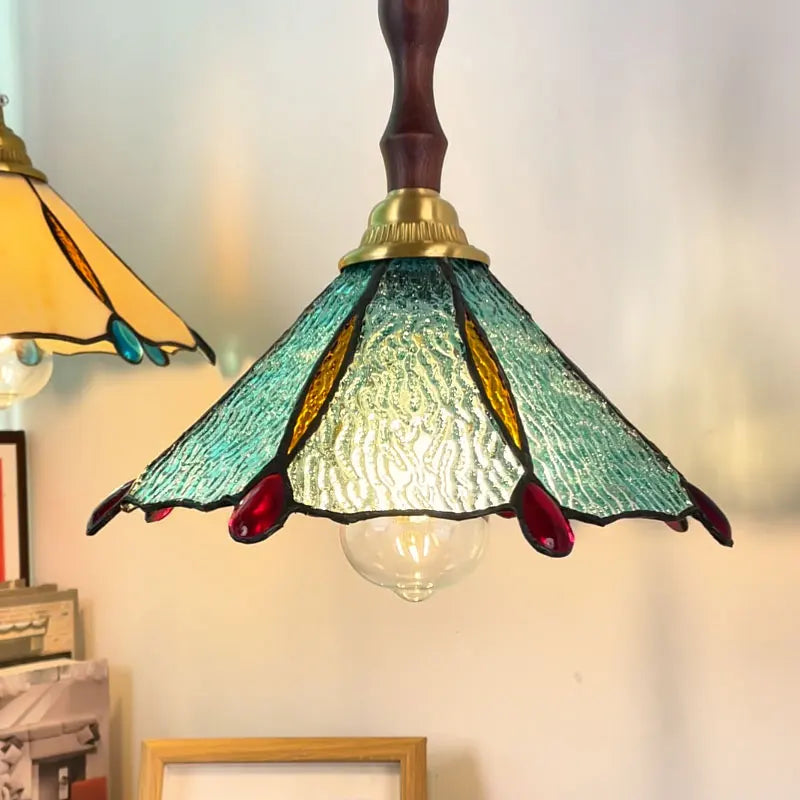 Pink Glass LED Pendant Lights Copper Modern Hanging Lamp Home Decor