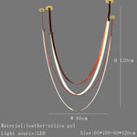 Designer Leather Chandelier Belt Pendant Light for Modern Spaces