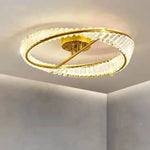 Gold Metal LED Dimmable Ceiling Light with K9 Crystals