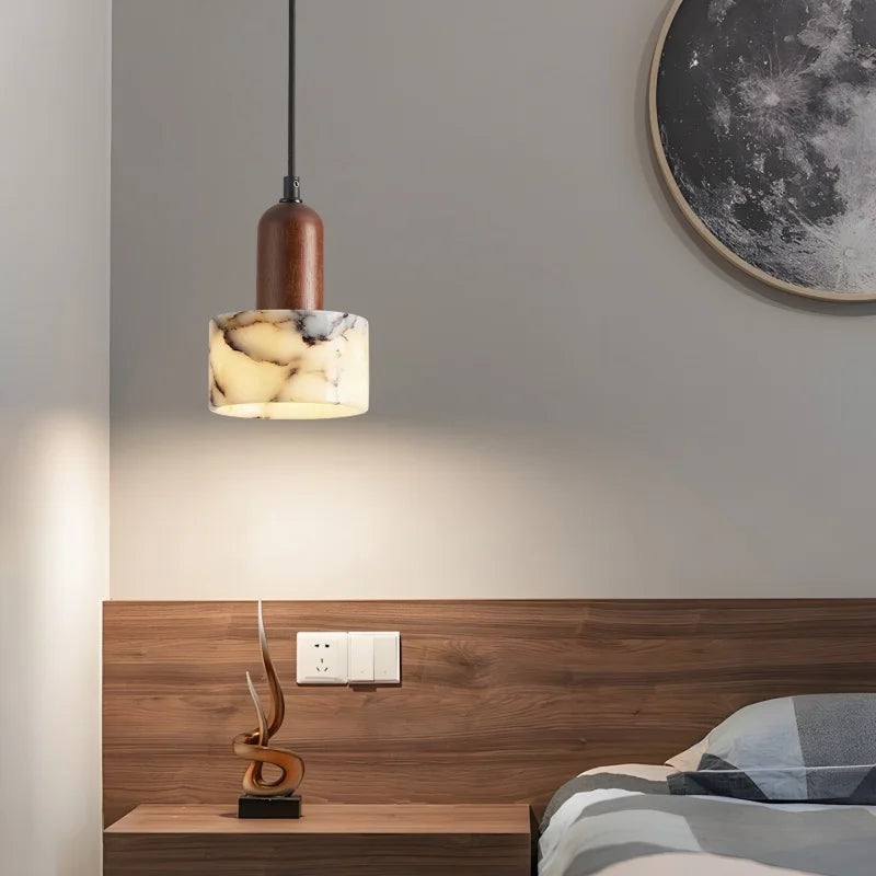 Afralia™ Marble LED Pendant Lights for Kitchen Bedroom Living Room - Nordic Modern Hanging Lamp
