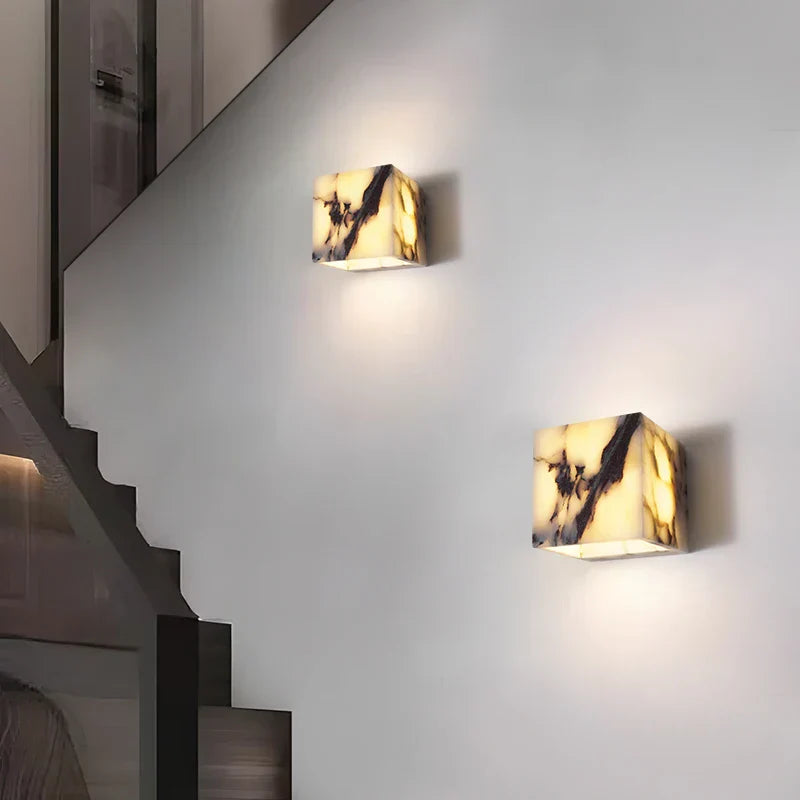 Afralia™ Bulgari Stone LED Wall Lights Outdoor Waterproof Bedside Lamp