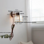 Walnut Wood LED Wall Sconce, Nordic Modern Bathroom Mirror Light, White Ceramic Rotate
