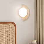 Yellow Cave Stone LED Wall Lights for Modern Spaces, Glass Globe Sconce.