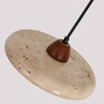 Yellow Travertine LED Pendant Light: Modern Nordic Hang Lamp with White Glass