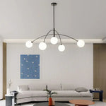 Nordic Pendant Light Chandelier Suspended Milky Glass Designer Ceiling Lamp.