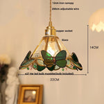 Afralia™ Red Butterfly LED Pendant Lamp Tiffany Glass Hanging Lights