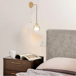 Clear Glass LED Wall Light with Pull Chain Switch