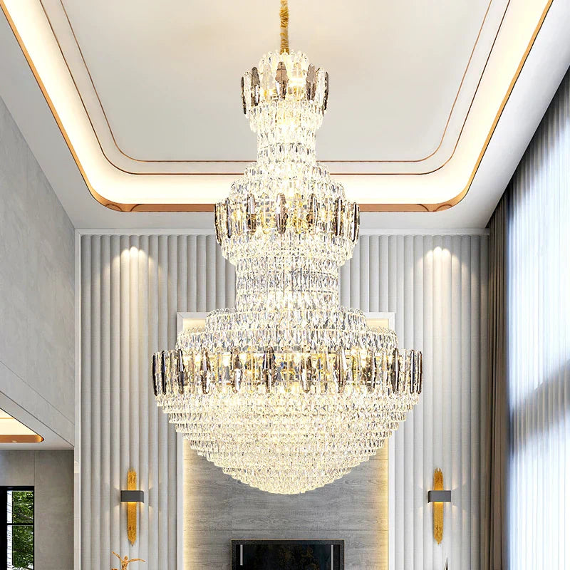 Crystal Chandelier: Postmodern Light Luxury for Hotel Lobby, Villa, and Duplex Floors