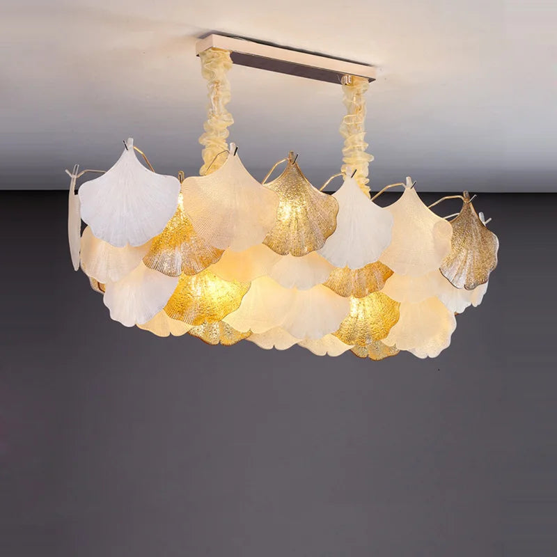 Ginkgo Gold LED Chandelier Fixture for Living Room