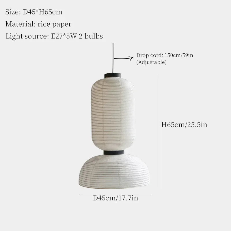 Rice Paper Pendant Chandelier for Living Room, Dining Room, Kitchen