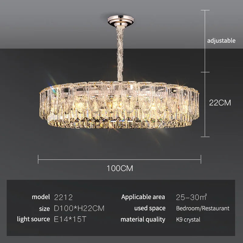 Crystal Ring Chandelier: 2024 Luxury Bedroom Dining Room Lighting