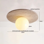 Yellow Travertine LED Ceiling Light - Modern Wabi-sabi Style for Living Room