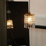 Crystal Brass LED Pendant Light: Modern Nordic Style, Adjustable Wire, E14 Fixture