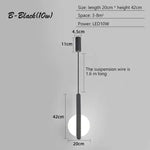 Nordic Luxury Black Bedroom Pendant Lamp Bedside Decoration Light