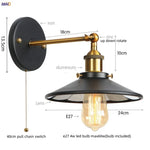 Afralia™ Gold Industrial LED Wall Lamp for Loft Stair, Coffee Bar, Bedroom