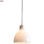 White Glass E27 LED Pendant Light Fixture Modern Adjustable Hanging Lamp