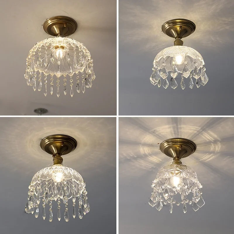 Luxury Crystal Glass LED Ceiling Light for Home Decor
