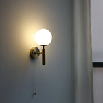 Moon LED Wall Lamp with Pull Chain Switch and Copper Base