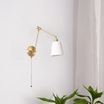 Ceramic LED Wall Lamp, Pull Chain Switch, Nordic Copper, Small Size