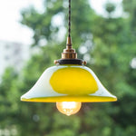 Afralia™ Green Lotus LED Pendant Light Glass Hanging Lamp