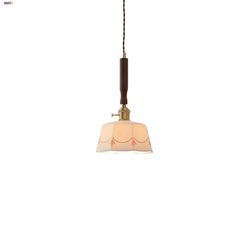 Ceramic LED Pendant Light with Adjustable Wire, Modern Nordic Design
