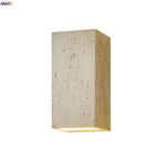 Wabi Sabi LED Wall Light Yellow Travertine Bedroom Lamps for Bathroom Mirror & Loft Interior