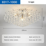 Chrome LED Ceiling Lights E14 Chandelier for Living Room Home Decor