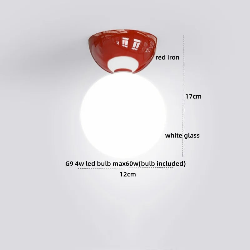 Iron Glass LED Ceiling Lights Modern Home Decor Lighting G9 Lamparas