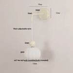 Iron Nordic LED Wall Light with Pull Chain Switch, Adjustable Glass Bedside Lamp