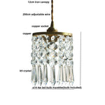 Crystal Brass LED Pendant Light: Modern Nordic Style, Adjustable Wire, E14 Fixture
