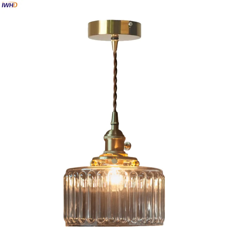 Clear Glass LED Copper Pendant Lighting for Minimalist Decor
