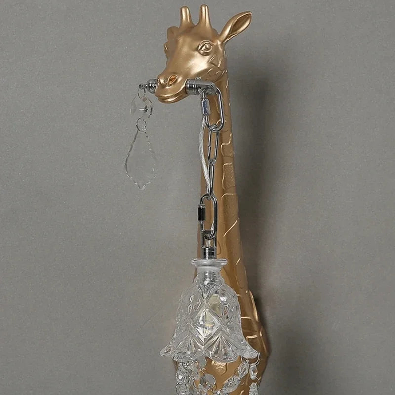 Giraffe Resin Wall Lamp Sconce Light for Bedside & Living Room Decor