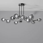 Afralia™ Glass Globe Black Led Pendant Chandelier - Nordic Style Dining Room Decor