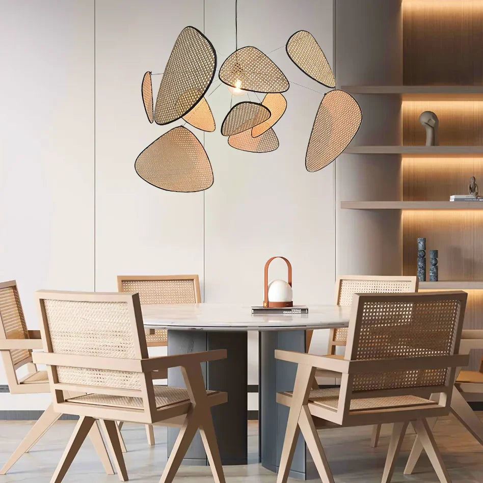 Rattan Ceiling Chandelier Pendant Light for Living Dining Bedroom