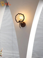 Zen Art Glass Lotus Flower LED Wall Lamp for Bedroom Living Room