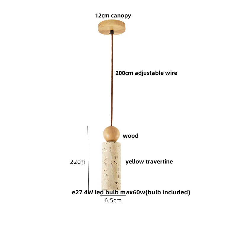 Black Iron LED Pendant Lights Stone Wabi Sabi Hanging Lamp Hallway Decor