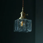 Small Glass LED Pendant Lights Japanese Vintage Hanging Lamp