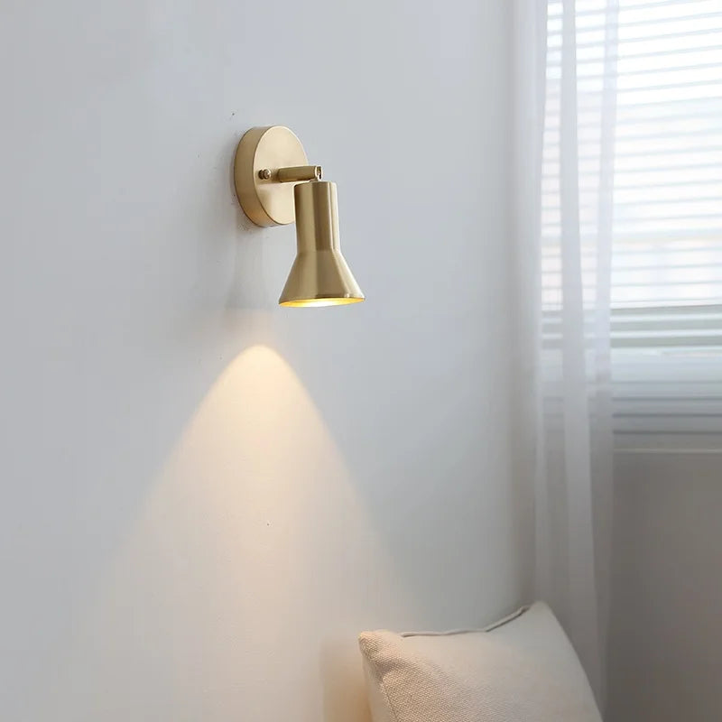 Nordic Copper LED Wall Lights Up Down Rotate Modern Stair Fixture