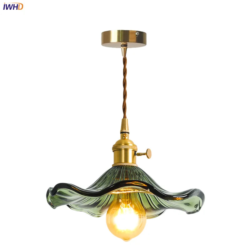 Afralia™ Brass Glass Lotus Leaf LED Pendant Lamp: Nordic Minimalism for Living, Dining, Bedroom