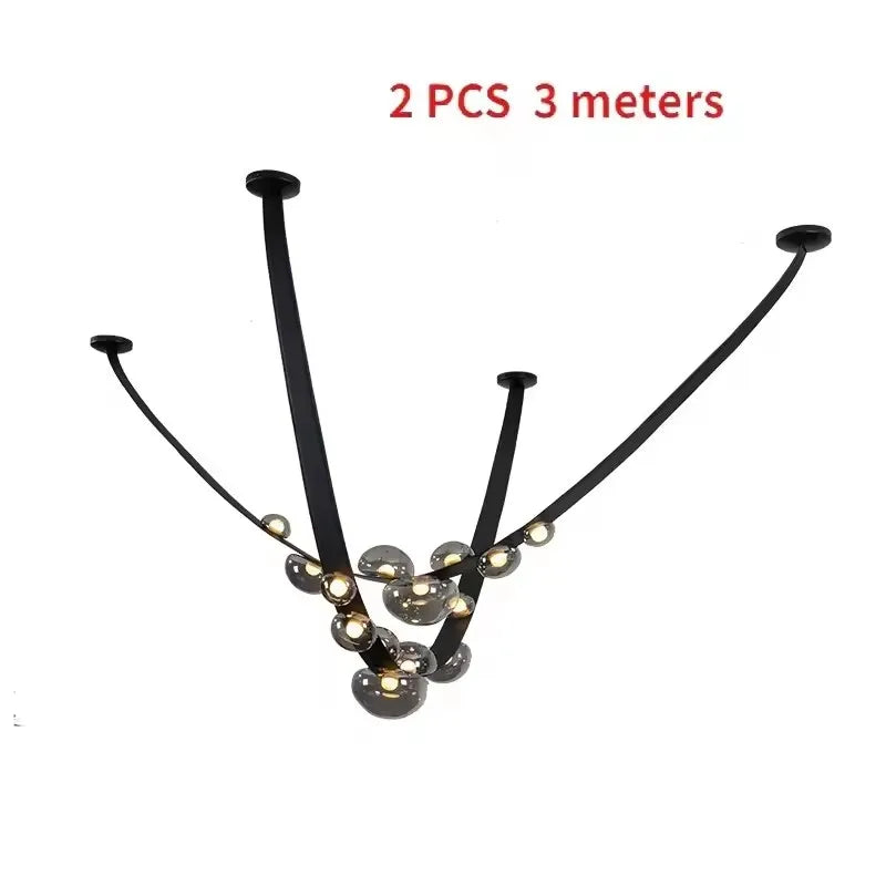 Designer Leather Loft Chandelier Pendant Light for Living Room Hotel Staircase