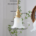 Clear Leaf Glass LED Pendant Copper Switch Kitchen Dining Room Light