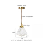 Clear Glass Copper LED Pendant Lamp for Home Decor & Lighting